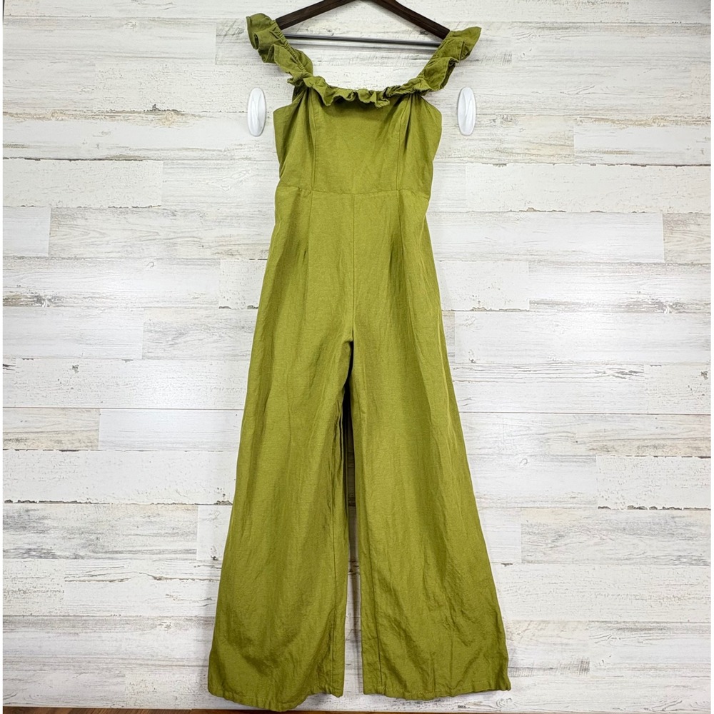 Olive Green Ruffle Jumpsuit